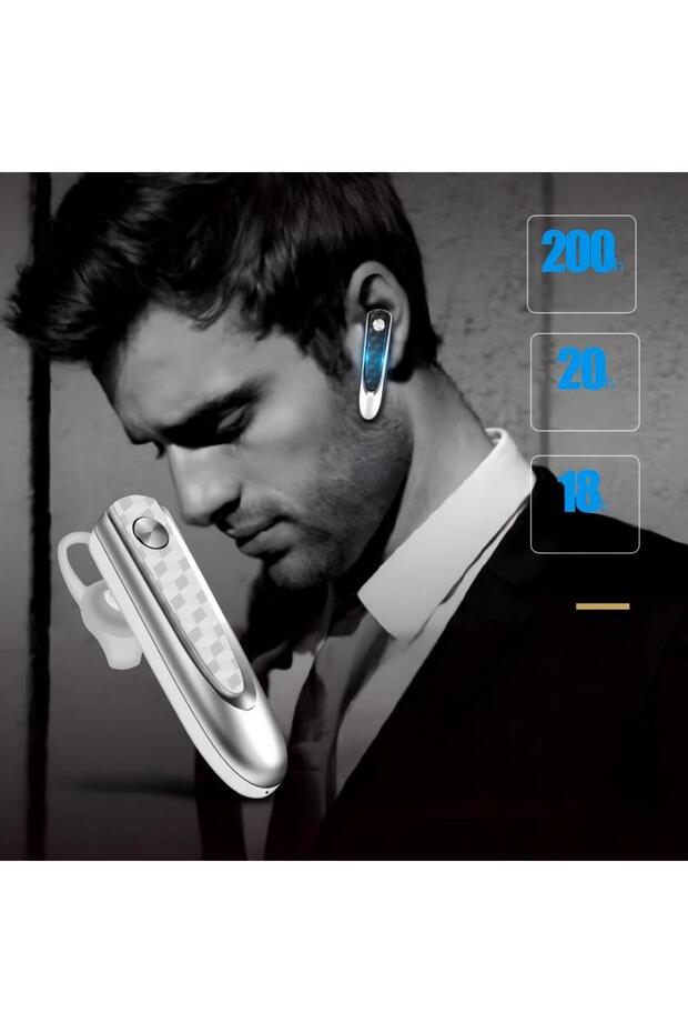 سماعة رأس لاسلكية بتقنية البلوتوث مع ميكروفون مزدوج وخاصية تقليل الضوضاء وكتم الصوت، مدة التحدث 20 ساعة، وضع الاستعداد 180 يومًا - 1