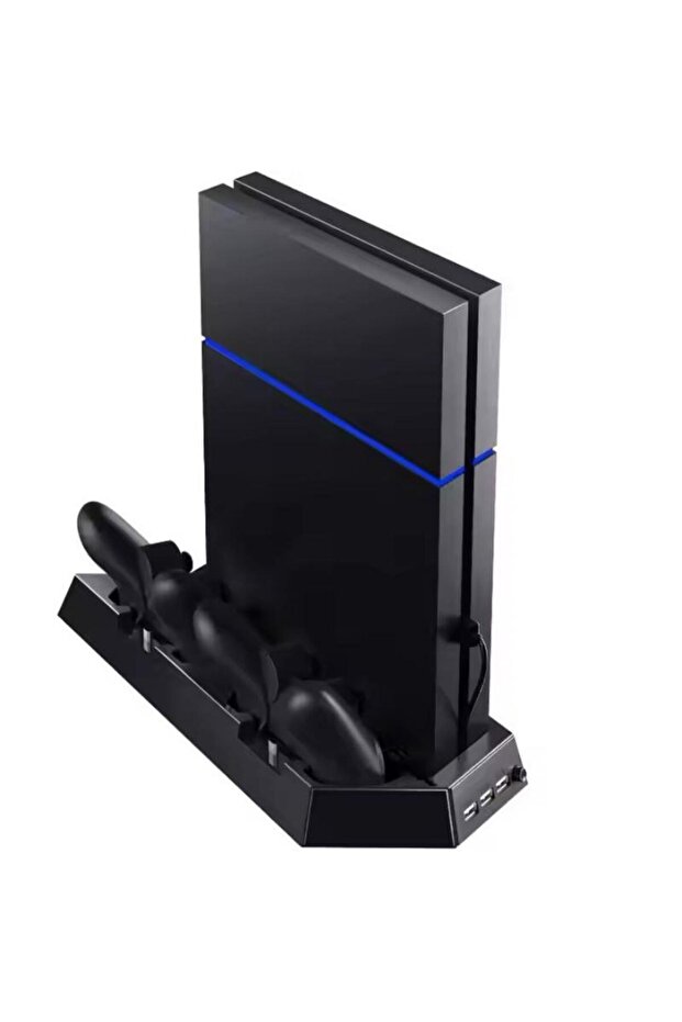 حامل وحدة تحكم PS4، مقبض مروحة، حامل شاحن، شاحن متعدد الوظائف، قاعدة تبريد، قاعدة 4 في 1 - 2