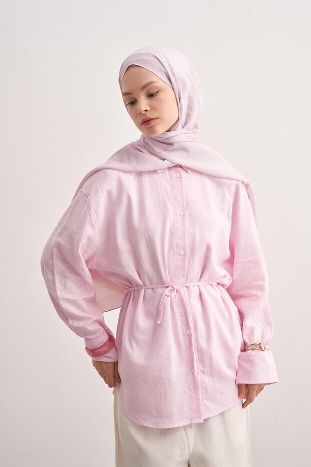 Aura Pudra Monogram Floş Şal - 3