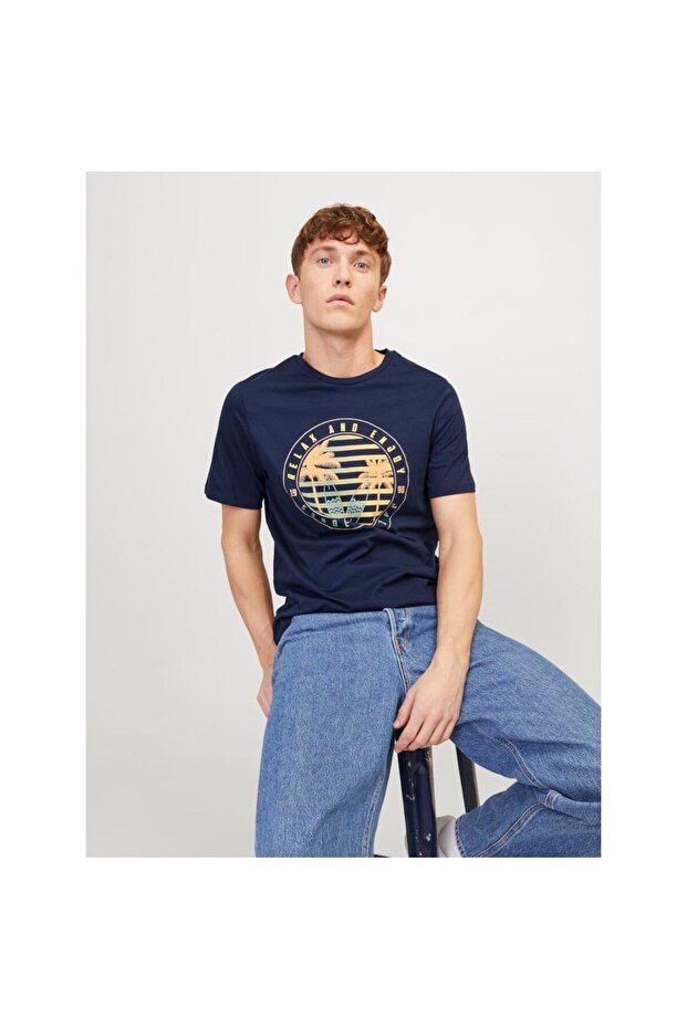 Jjsummer Vıbe Tee Ss Crew Neck Ln Erkek T-shırt - 2