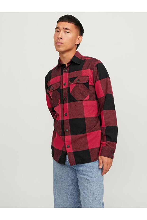 جاكيت رجالي مريح من جاك اند جونز - أحمر - 1