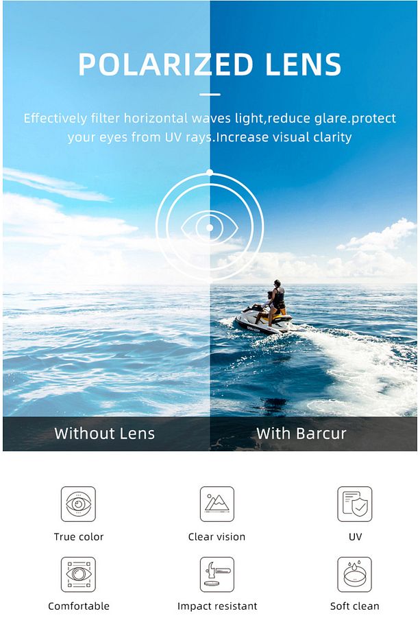 BARCUR Red Gold Gri Camlı Polarize Erkek Güneş Gözlüğü Şıklığın ve Kalitenin Buluştuğu Nokta - 4