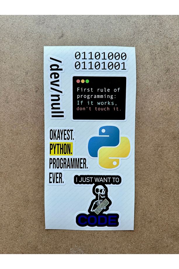 Yazılım & Yazılımcı Laptop Notebook Tablet Etiket Sticker Set P19 - 3