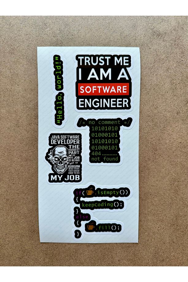 Yazılım & Yazılımcı Software Developer Laptop Notebook Tablet Etiket Sticker Set P41 - 3