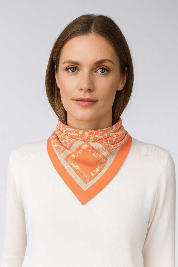 Desenli Triko Fular - 1