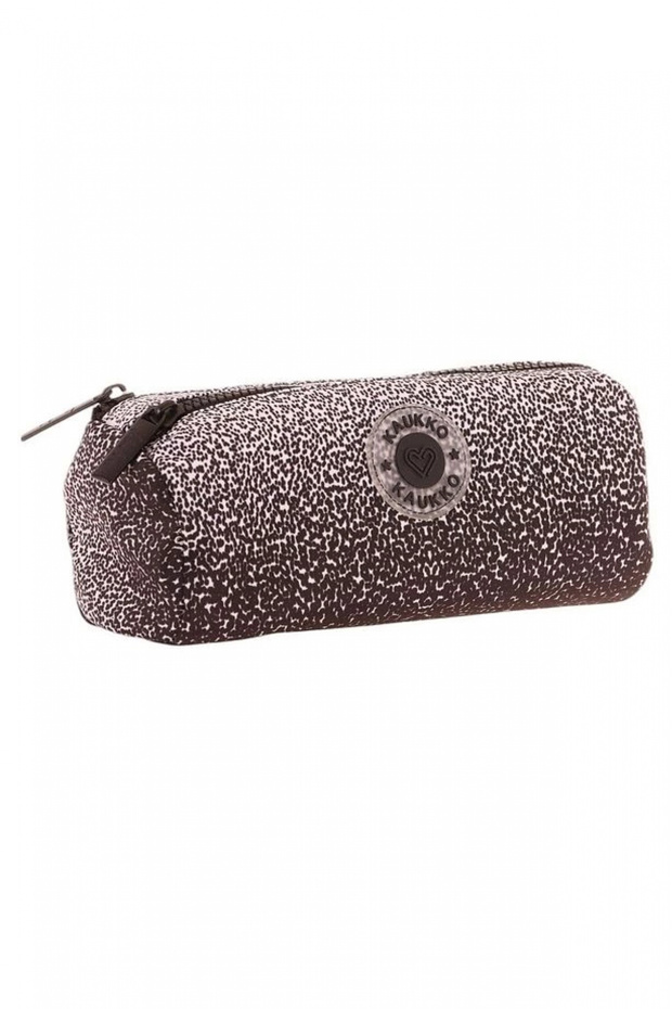 Two Compartment Girls School Pencil Bag - Black - K2715