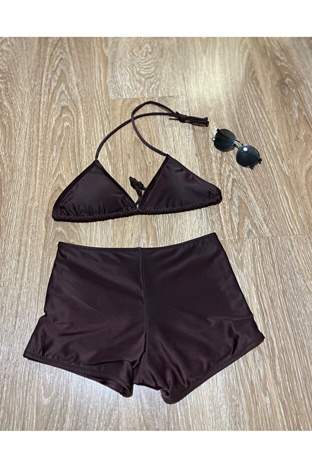 Yeni Kadın Bikini Takımı Şortlu - 3