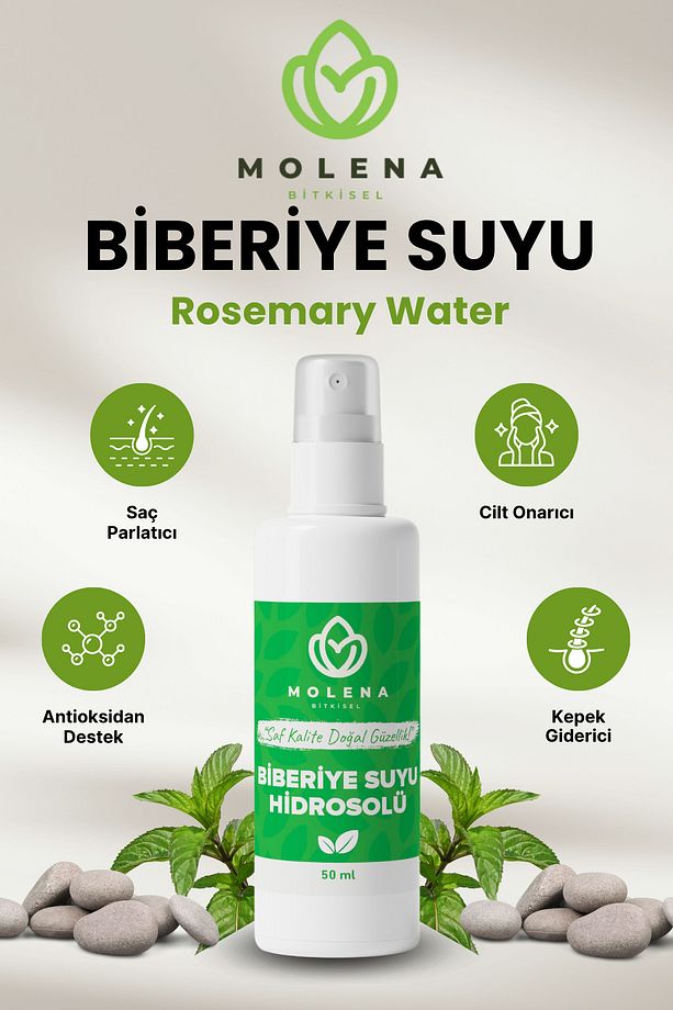 Saç Ve Cilt Bakım Seti - Hint Yağı (20 ML) Ve Biberiye Suyu (50 ML) %100 Saf Ve Doğal - 7