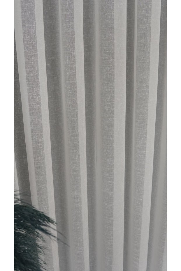 Natural Folded Linen Tulle Curtain 1/3 Dense Pleated Ecru Tulle Curtain Wrinkle-Free No Ironing Needed Living Room Curtain