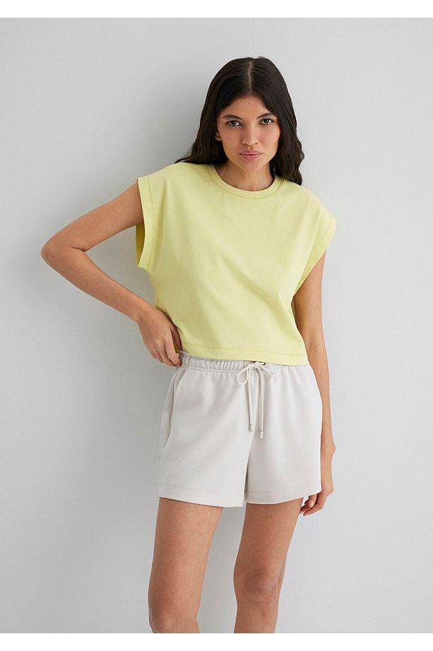 Sari Crop Basic Tişört Regular Fit / Normal Kesim 1613280-71309 - 3