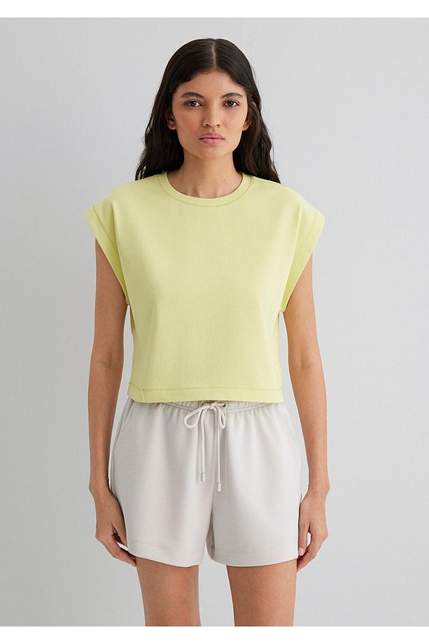 Sari Crop Basic Tişört Regular Fit / Normal Kesim 1613280-71309 - 6