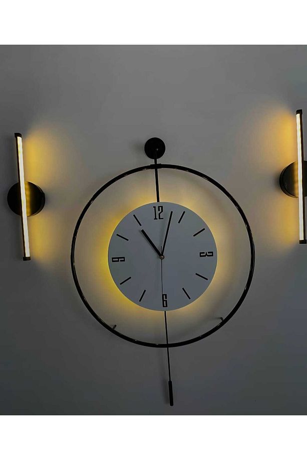 Modern Kablosuz Tak Çalıştır 35 cm Ledli Aplik Banyo Tablo Ayna Duvar Aydınlatma Siyah Flüt Aplik - 5