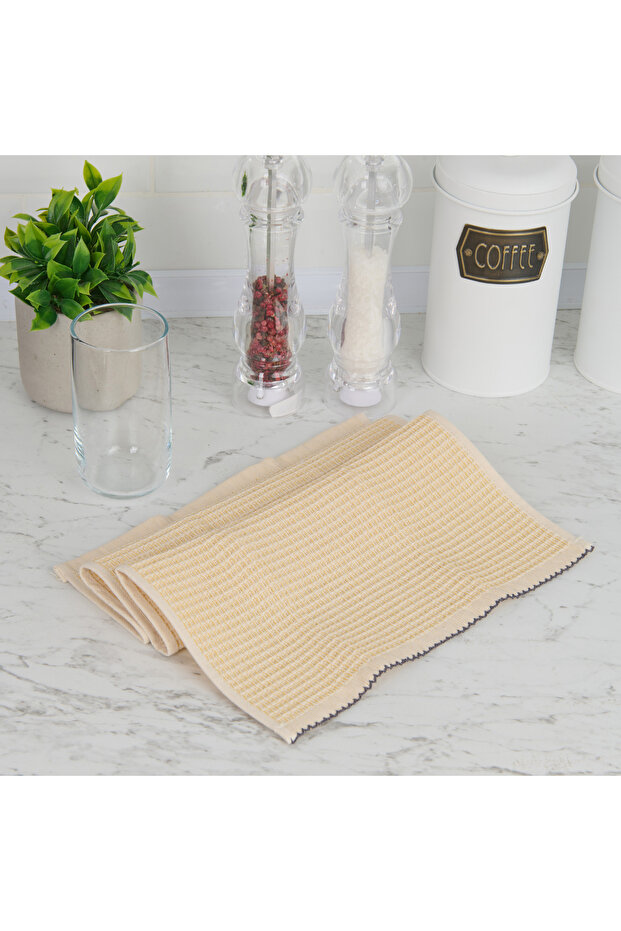Soft Waffle Kitchen Towel - Yellow - 30X50 cm