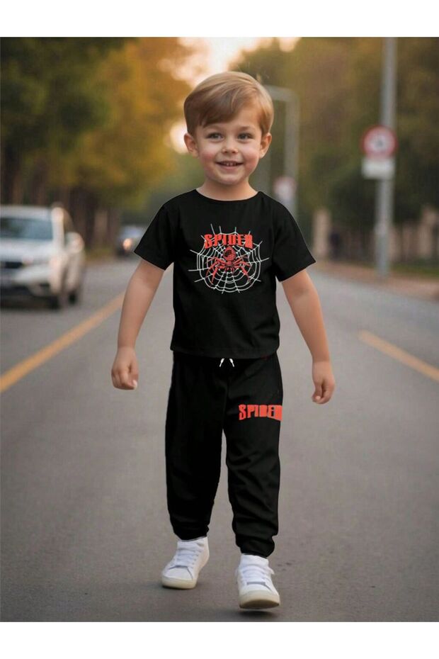 Men's Summer Set – Printed T-Shirt + Ribbed Elasticated Bottom