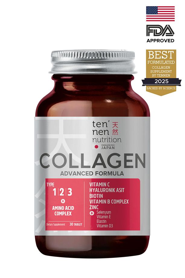 4 Tip Kolajen, Tip 1, Tip 2, Tip 3, Tip 5, C Vitamini, Çinko, Koenzim Q10, Selenyum, B12 , 30 Tablet - 1