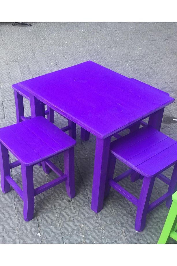 Ahşap tabure masa takımı - 1
