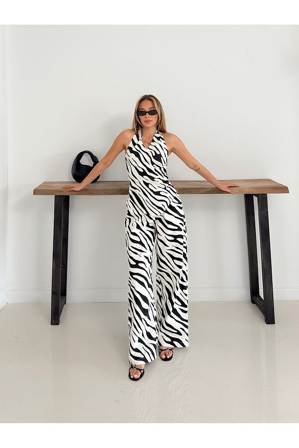 Desenli İkili Peplum Model Takım - 1