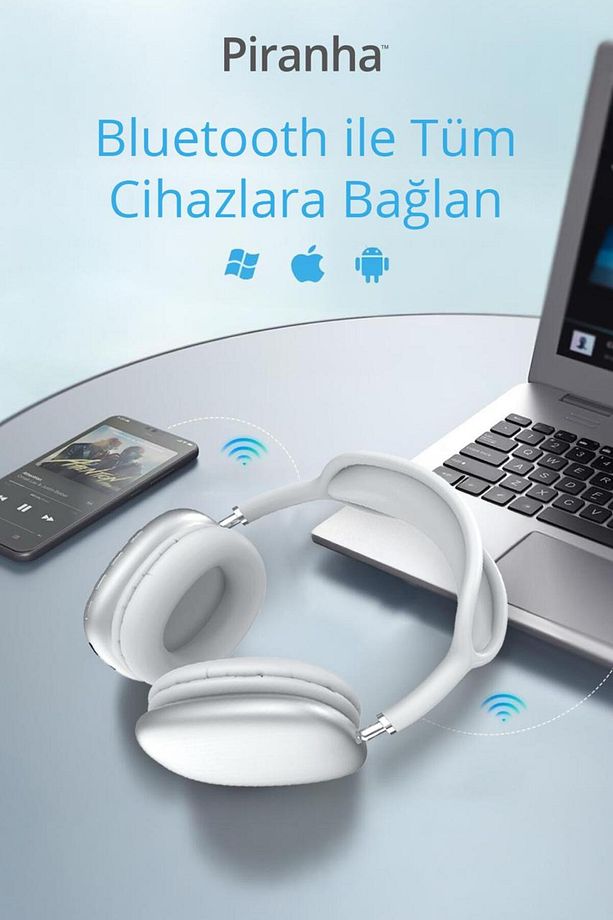 2210 Kablosuz Bluetooth Kulak Üstü Kulaklık / Ayarlanabilir Kafa Bandı / Ios Ve Android Uyumlu / Aux - 6