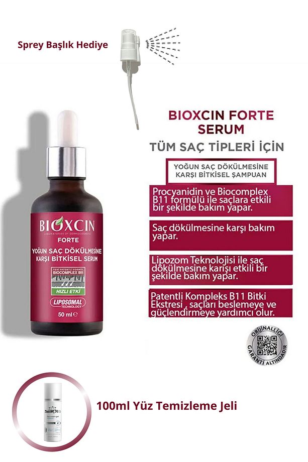 Forte Serum Yoğun Saç Dökülmelerine Karşı Tek Şişe Tanışma Paketi 50 ml Sprey Başlık Ve Jel Hediye - 1