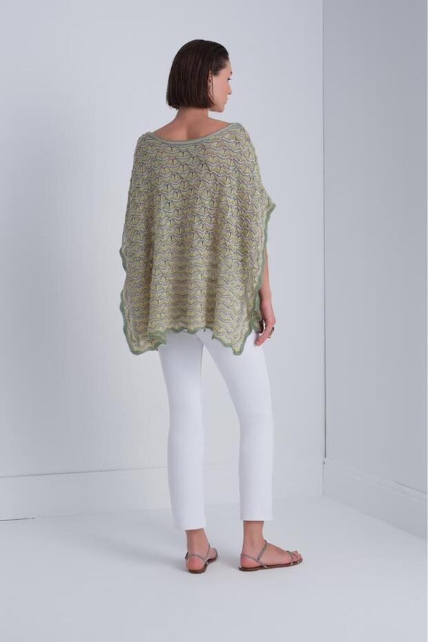 Ajurlu Yeşil Panço - 6