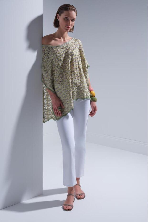 Ajurlu Yeşil Panço - 3