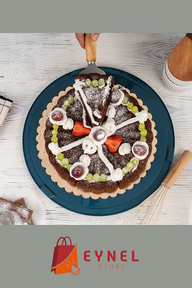 1 Adet Yuvarlak Kek, Pasta, Börek Taşıma Kutusu, Geçmeli Kilit, Saklama Kabı Çörek Yaş Pasta Fanusu - 8