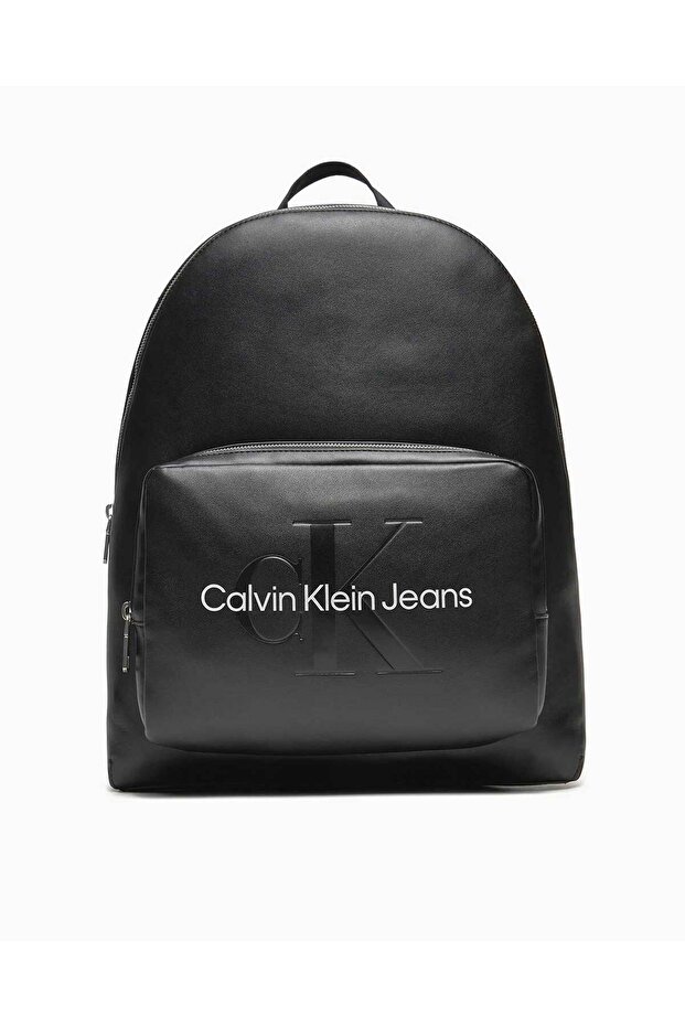 Women's Back Strap Brand Logo Zipper Closure Black Backpack K60K612223-0Gq