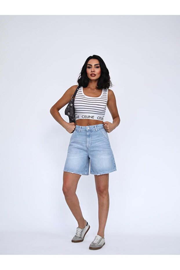 KADIN SORT MİNİ BUZ MAVİ - 7