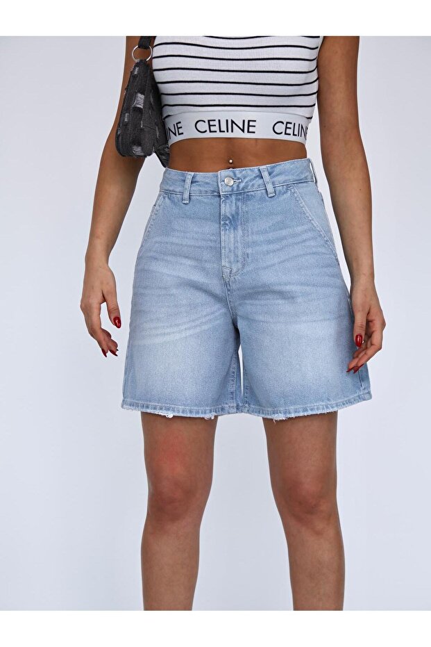 KADIN SORT MİNİ BUZ MAVİ - 1