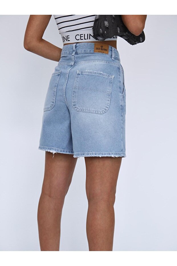 KADIN SORT MİNİ BUZ MAVİ - 3