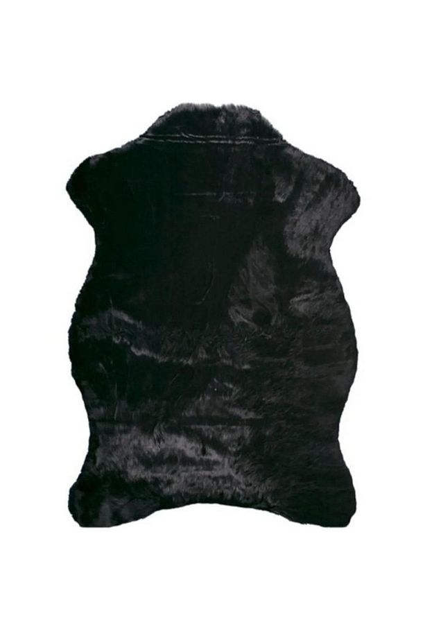 Kuzu Post Siyah Üst Kalite Yıkanabilir Yumuşak Dokulu Peluş Halı - 6