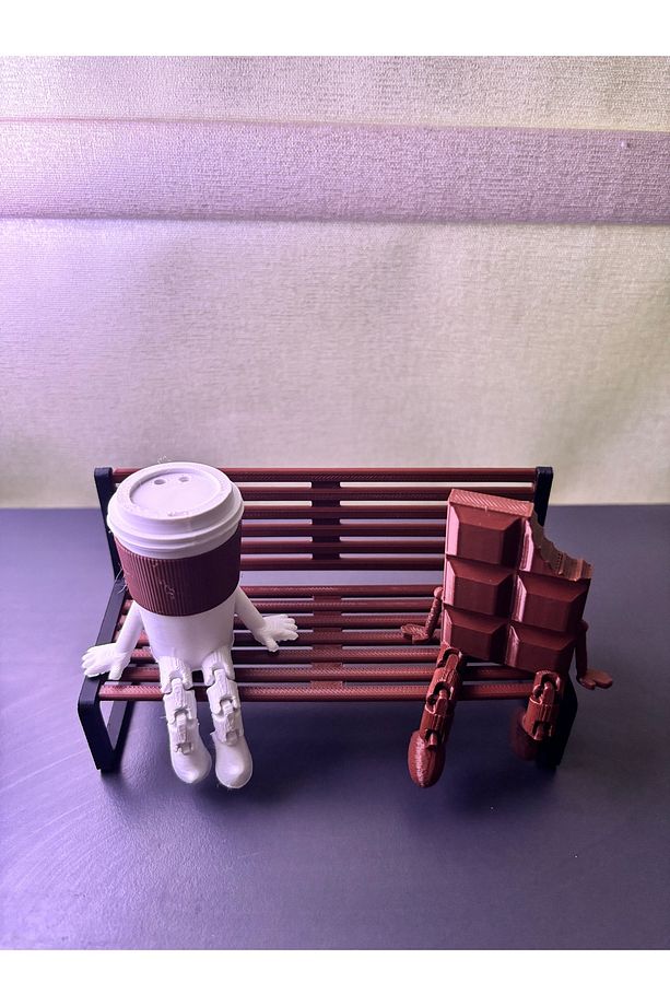 Dekoratif Kahve Köşesi Ayakli Biblo - 4’lü Set Kahve Çekirdeği,cikolata,kupa,bardak Bench Hediyeli - 3