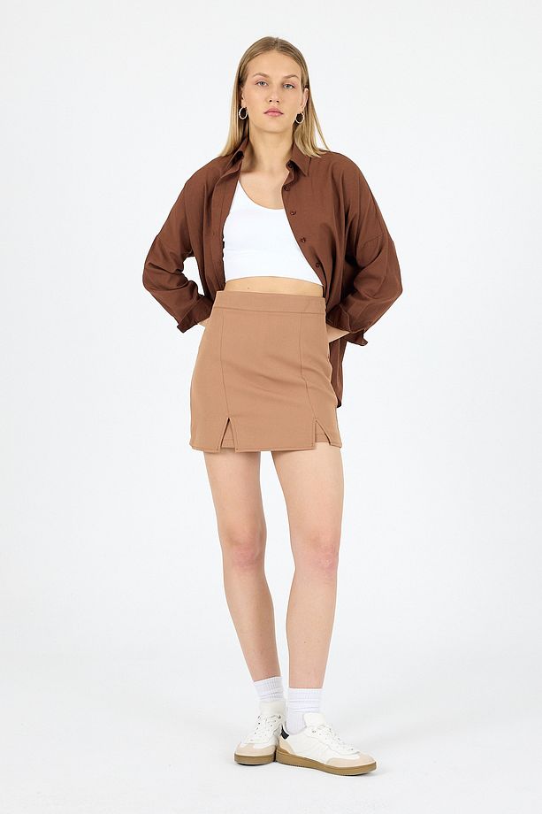 Moda Yeni Sezon Yırtmaçlı Şort Etek Xs-xxl - 3