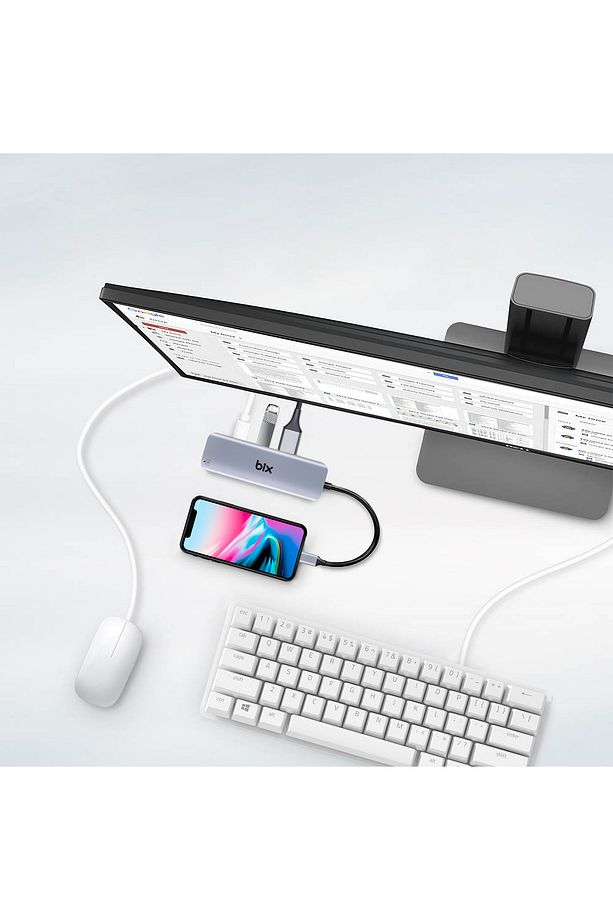 Bx09hb Type-c To 2*usb 3.0 4k Hdmı Pd 100w Sd Ve Micro Sd Kart Okuyucu Çoklayıcı Hub - 5