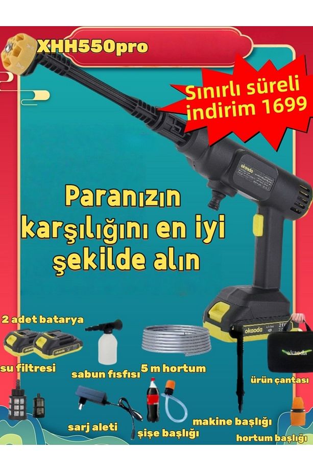 🚀【2025 Yeni Ürün】araba Yıkama Tabancası Yüksek Basınçlı Temizleme Klima Halı Yüksek Basınçlı Makine - 1