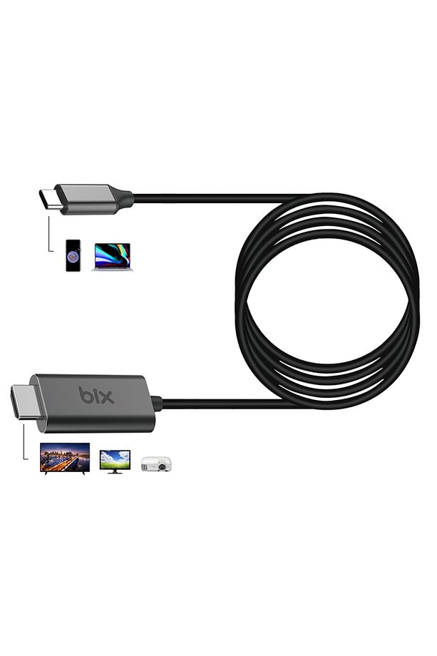 Bx02hb Type-c To Hdmı 4k Multimedya Ses Ve Görüntü Aktarım Kablosu 1.8 Metre - 1