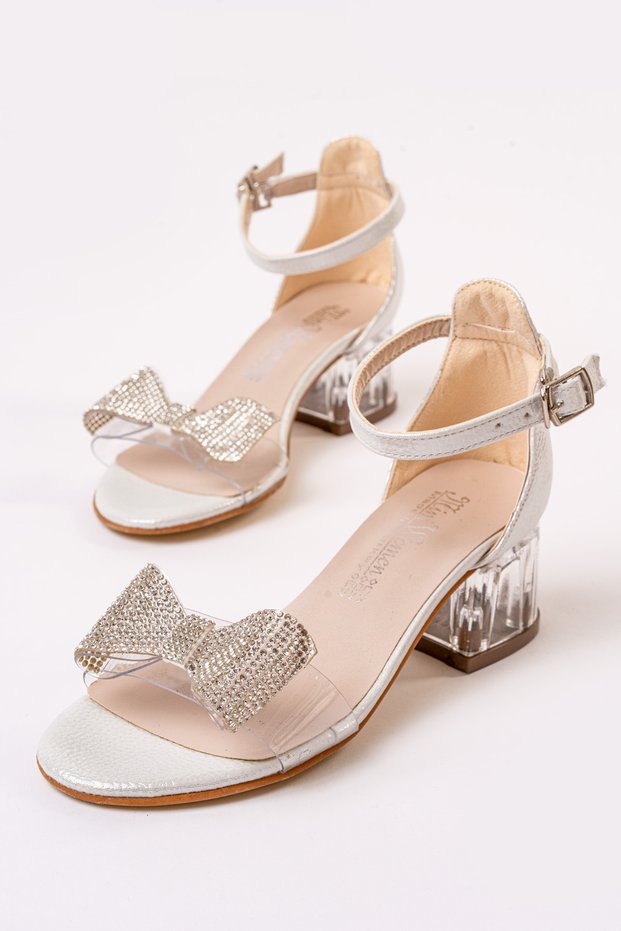 Girl's Transparent Non-Slip Sole Evening Dress Heeled Shoes