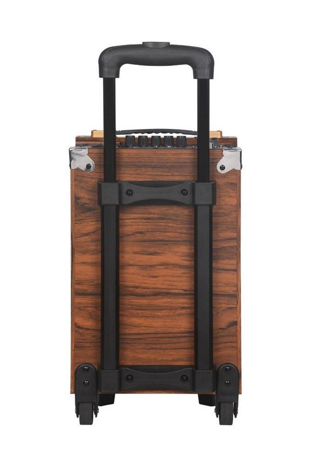 B-q8 Mikrofonlu Kumandalı Taşınabilir Tekerlekli Bluetooth Hoparlör Kahverengi - 5