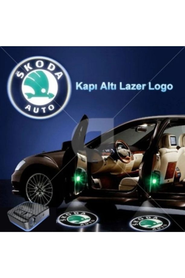 Skoda Kapı Altı Logo Kapı Altı Led Mesafe Sensörlü Pilli Yapıştırmalı Yeni Nesil - 1
