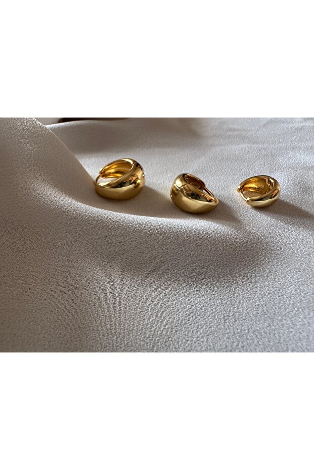 Gold 3-Ring Earrings - 2