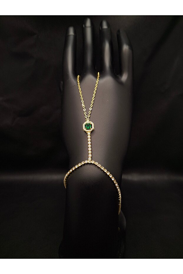 Gold Color Stone Waterway Model Emerald Simile Detailed Shahmeran