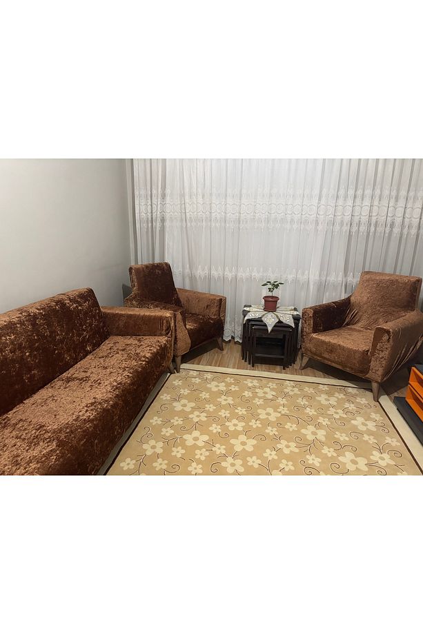 3-3-1-1 Kadife Koltuk Örtüsü Takımı, Oturma Grubu Örtüsü, Lüks Kadife Çekyat Örtüsü, Düz Koltuk Örtü - 1