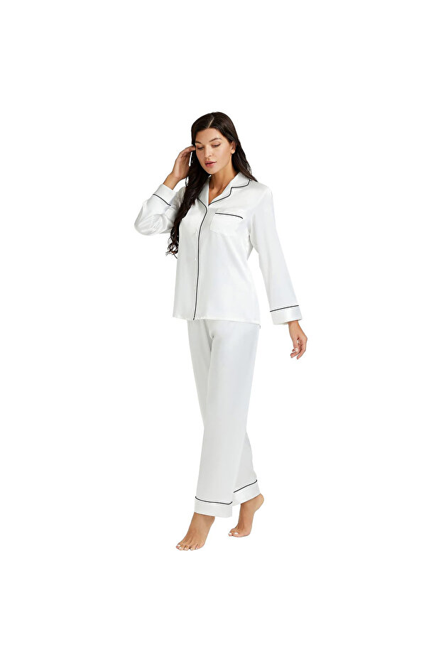Women's Luxurious Silk Satin Pajama Set - Soft and Comfortable Full Sleeve Nightwear