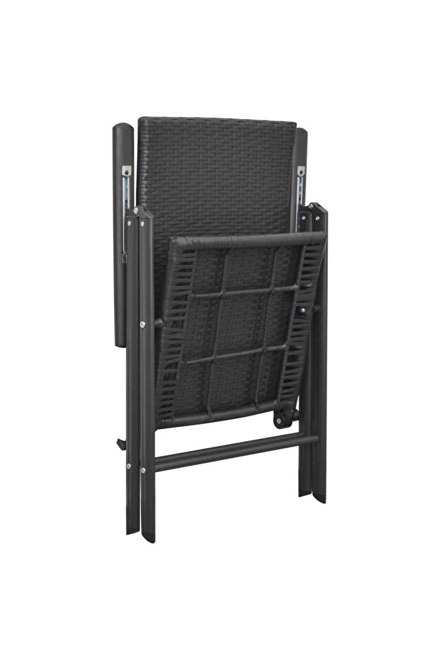 Stackable Garden Chairs 2 pcs Poly Rattan Black - 5