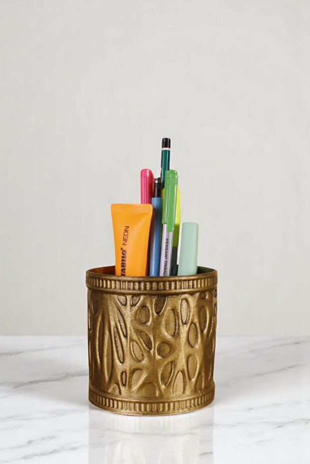 Pen Holder Desk Pen Holder Organizer Pen Holder Gold Antique Color Model 76