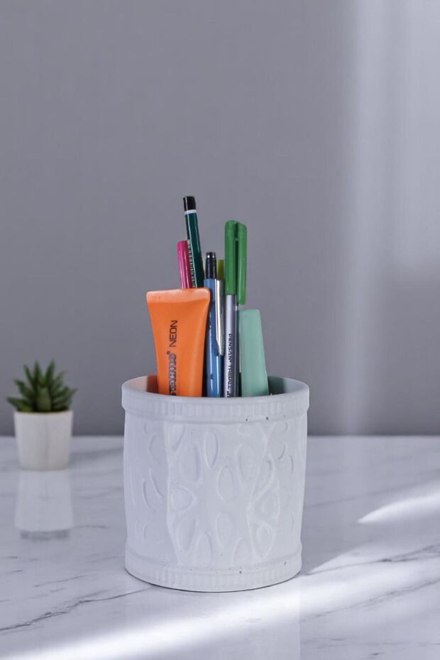 Pen Holder Desk Pen Holder Organizer Pen Holder White Color Model 76