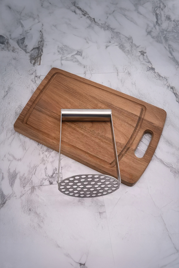Stainless Steel Ergonomic Potato Masher - Puree Maker