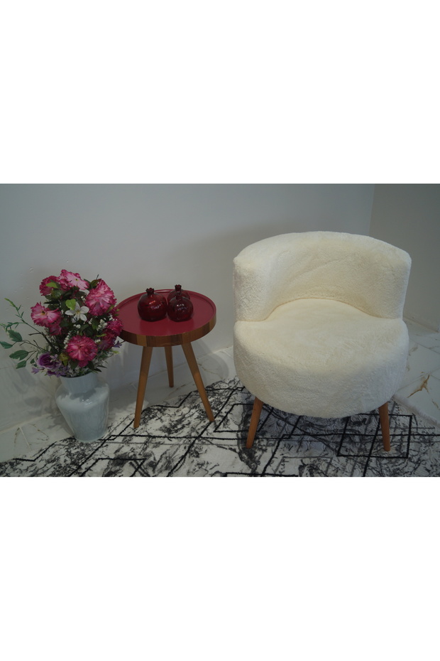 Ekru Teddy Tek kişilik Berjer (SALON, BALKON, OFİS) - 4