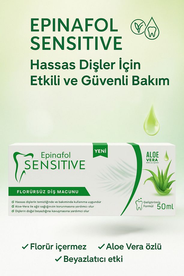 Aloe Vera Özlü Hassas Diş Macunu 50ml x 3 Adet (Toplam 150ml) - 3