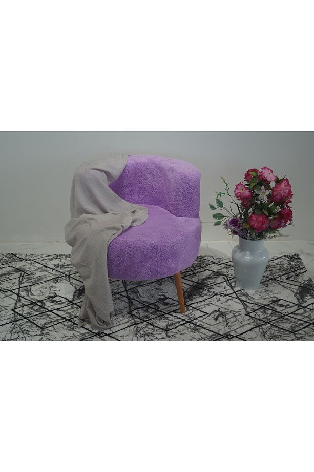 Lila Teddy Tek kişilik Berjer (SALON, BALKON, OFİS) - 1